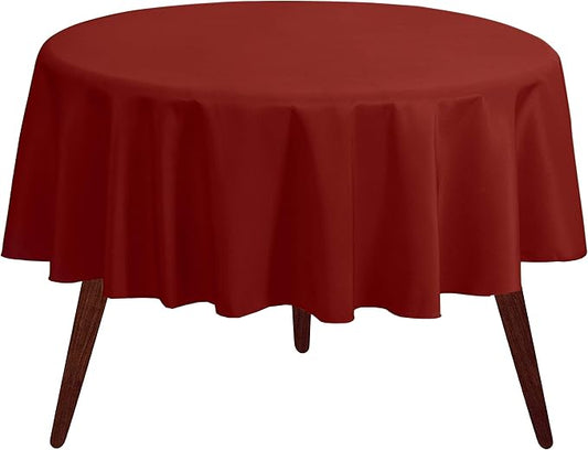 Gee Di Moda Round Tablecloth - 90 Inch Burnt Orange Round Table Cloth for 30 to 60 Inch Round Tables - Heavy Duty Washable Fabric - for Buffet Table, Holiday Party, Dinner, Wedding & Baby Shower