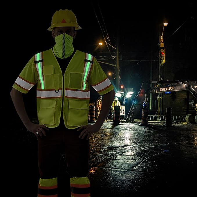 AYKRM Custom Logo Personalised Printed High Visibility Reflective 2 two tone work construction Safety Vest