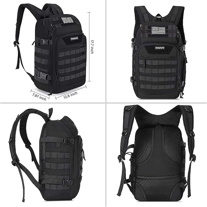 MOSISO 30L Military Tactical Backpack for Men, Army Backpack Military Daypack 3 Day Assault Pack Hiking Rucksack Bug Out Bag, Black