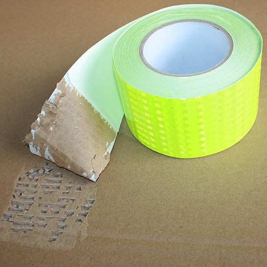 Fluorescent Green Reflective Tape 3 inch Wide, Outdoor Waterproof Safety Caution Warning Adhesive Strips Tape (66 feet)