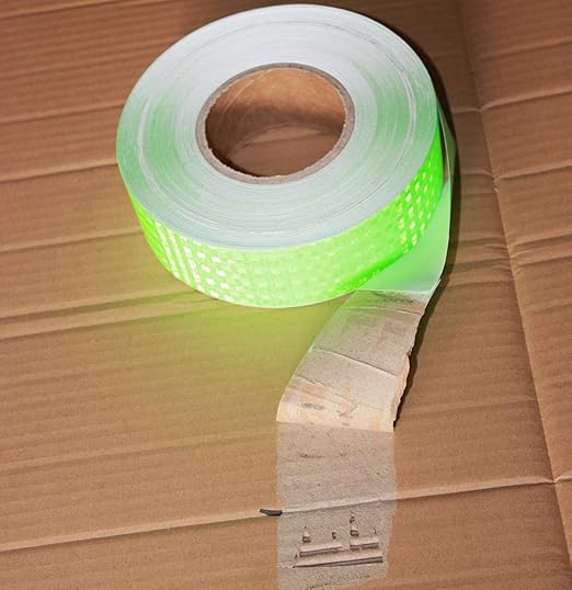 Industrial Reflective Tape Green 2 inch Wide, Outdoor Waterproof High Visibility Safety Warning Reflector Sticker Strips (168 feet)