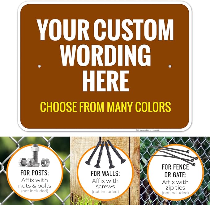 Custom Personalized Signs For Home, Office, Business, Delivery, Decor, Indoor/Outdoor Use Yellow Sign, 18x24 Aluminum Inches, Rust Free .063 Aluminum, Fade Resistant, Made in USA