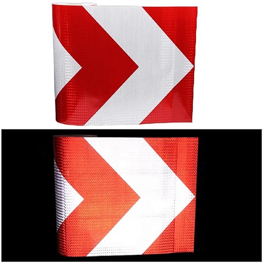 Reflective Tape Red and White 20 Inch, Safety Caution Reflector Strips, Hazard Conspicuity Warning Adhesive Stickers (68 feet)