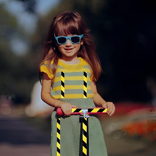 Reflective Tape Yellow Black 16 inch Wide, Outdoor Waterproof Hazard Conspicuity Warning Industrial Marking Tape (66 feet)