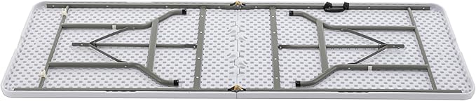 BTEXPERT 8-Foot - 96" Long White Plastic Folding Table Portable 30" Wide, 29" High, Indoor Outdoor Events Banquet Dining Party Patio