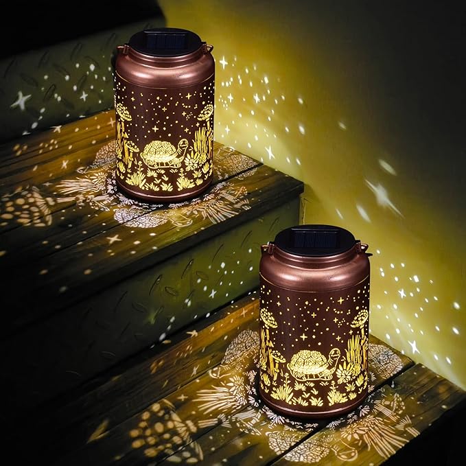 Christmas Gifts for Women 2 Pack Turtles Solar Lanterns Outdoor Waterproof - Birthday Gifts Turtle Solar Lights Outdoor Garden Decor for Outside, Patio, Outdoor, Yard