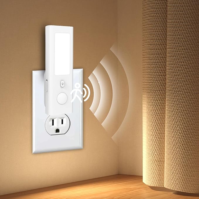 Smart Motion Sensor Night Light – 5-in-1 Rechargeable Automatic Nightlights, Plug-in & Portable Emergency Light Flashlight, Power Outage & Hurricane Preparedness for Home, Kids, Hallway, Nursery