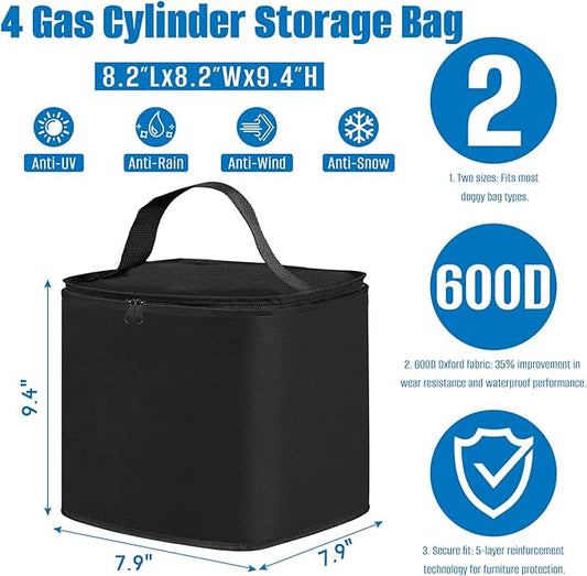 SIRUITON Mini Fuel Cylinder Storage Bag, Refillable Propane cylinder 1 LB Tank Cover, Small Propane Tanks Bag, 600D Oxford Fabric, fuel keg refillable propane tank Bag, for Outdoor Camping, cooking