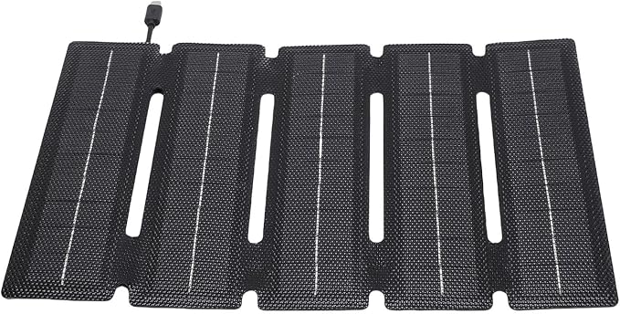 25W ETFE Foldable Solar Panel Ultra Thin Monocrystalline Portable Solar Charger with Innovative 5 Fold Design for Outdoor Camping, Hiking, Travel, Smartphones, USB Devices