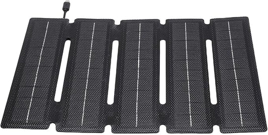 25W ETFE Foldable Solar Panel Ultra Thin Monocrystalline Portable Solar Charger with Innovative 5 Fold Design for Outdoor Camping, Hiking, Travel, Smartphones, USB Devices