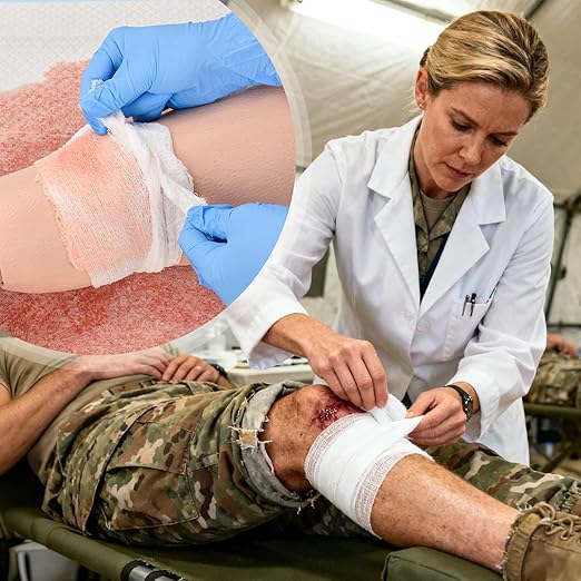 Wound Packing Trainer Kit, Stop The Bleed Kit for hemostasis Training, Wearable Leg Bullet Wound Sleeve Trainer for Medical Education