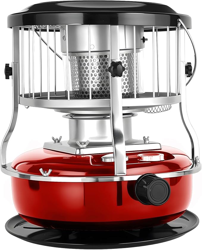 2 in 1 Portable Kerosene Heater Stove Kerosene Heaters for Indoor Use 9000 BTU Non Electric Heaters Indoor Outdoo for Camping Hunting Cooking and Emergency Heater Red