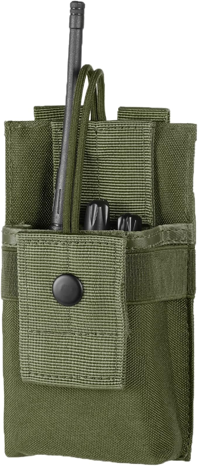 Tactical Radio Holder - Molle Radio Pouch Universal Case for Police, Firefighter - Army Green, Large