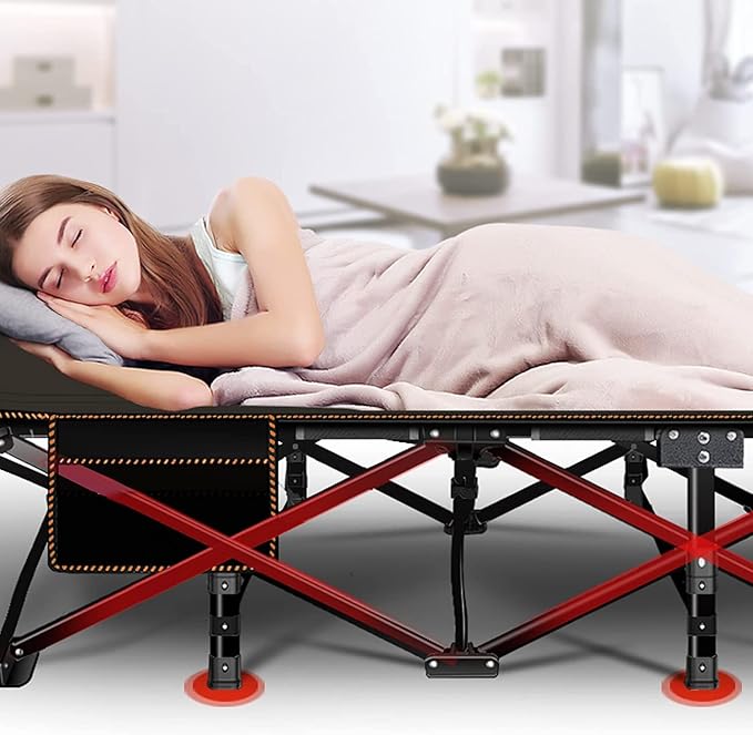 ABORON Heavy-Duty Folding Guest Bed for Adults, 500lb Capacity, Portable Extra Cot with 1201D Double Layer, Ideal for Indoor Guest Stays & Temporary Home Use