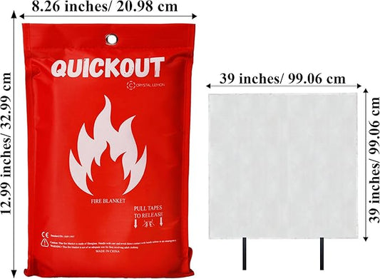 C CRYSTAL LEMON Fire Blanket Survival Cover for Kitchen – Home Safety Heat Protection for Small Cooking Accidents and Fire Suppression