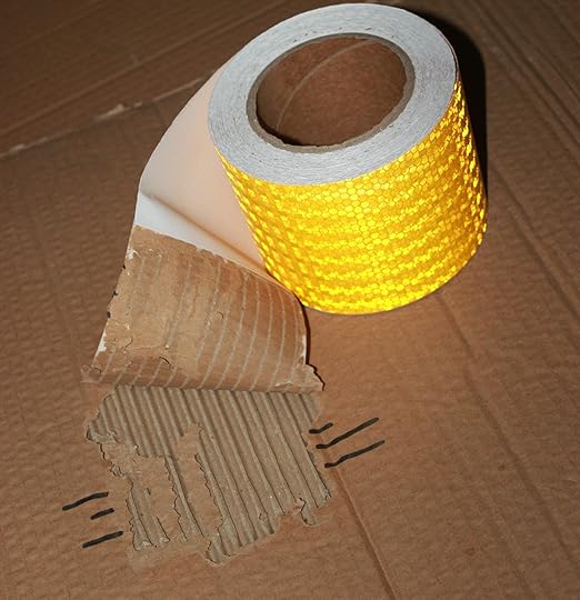 Industrial Reflective Tape Yellow 4 inch for Bikes, Outdoor Waterproof High Visibility Safety Adhesive Stickers Strips (66 feet, 3 Rolls)