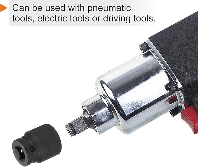 HARFINGTON 12-Point Impact Socket 1/2 Inch Drive 24mm Metric Cr-V Shallow Impact Socket Nut Driver Wrench for Auto Repair