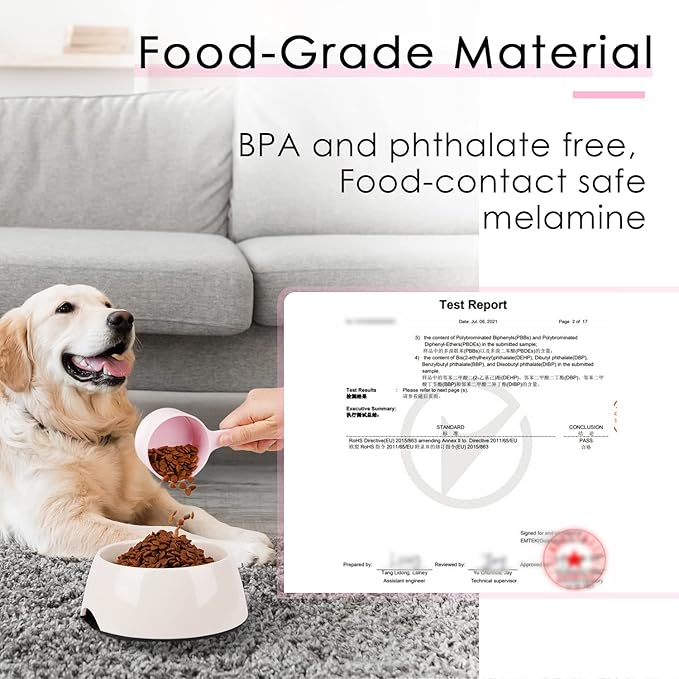 Super Design 1 Cup Dog Food Scoop for Container Melamine Measuring Scoop for Dogs Cats Birds and Rabbits Pet Food Feeding Scoop Dishwasher Safe - Baby Pink