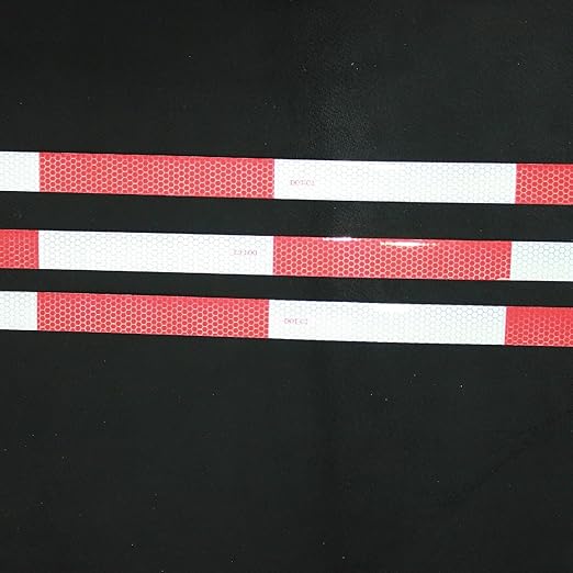 Reflective Tape Red White 1 Inch x 168 Feet, Warning Conspicuity Reflector, Night Safety Sticker for Car Trailer Clothing