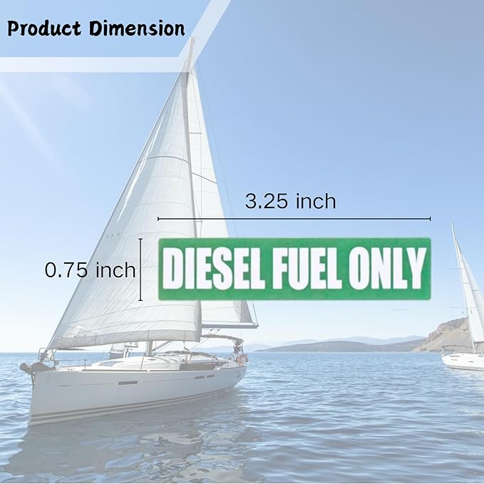 20PCS Diesel Fuel Only Decal Sticker Vinyl Labels for Fuel Caps Trucks Equipment Small Size Durable Weather Resistant 0.75 Inch x 3.25 Inch