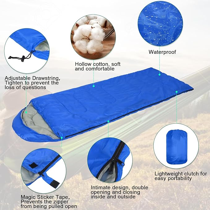Macarrie 10 Pcs Bulk Sleeping Bags for Homeless Donation Shelter Adults 0 Degree Waterproof Sleeping Bags with Compression Sack for Cold Weather Emergency Hiking Camping Warm