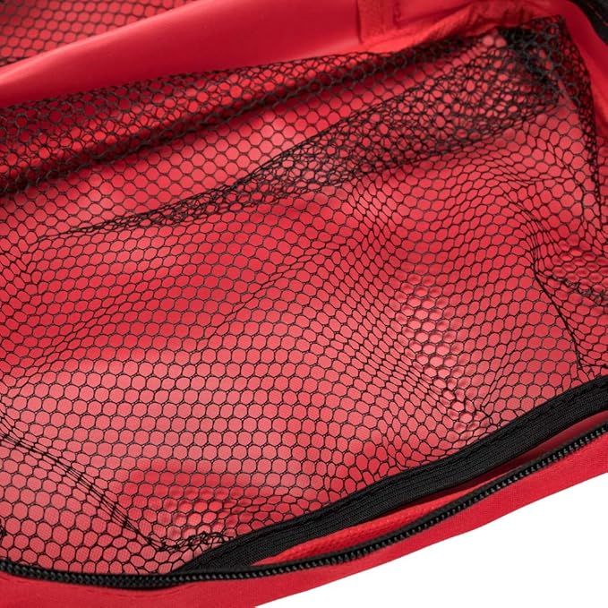 Red First Aid Bag Empty Travel Rescue Pouch First Responder Storage Medicine Emergency Bag for Car Home Office Kitchen Sport Outdoors (Red with Zippered Mesh Bags)