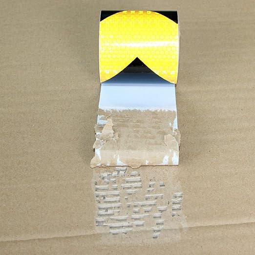 Reflective Tape Yellow Black 3 inch X 10 feet, Outdoor Waterproof Hazard Conspicuity Warning Industrial Marking Tape
