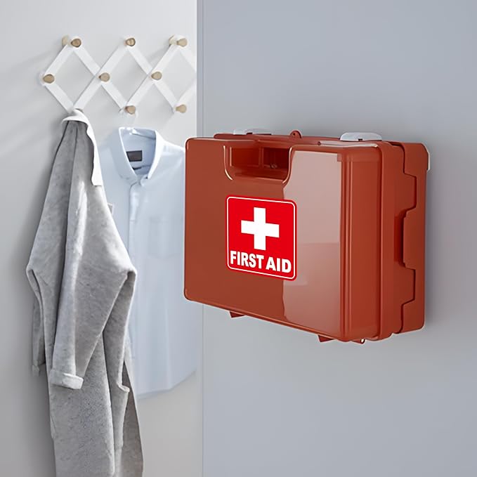 3PCS First Aid Sign Sticker for Home，Self-Adhesive Waterproof First Aid Decals for First Aid Boxes, Emergency First Aid Kit Supplies for Car, Office or Business 5.5Inch