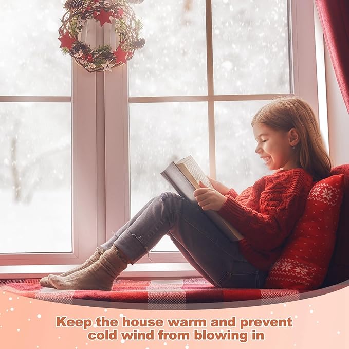 75 x 79 Inch Window Insulation Kit Cuttable Transparent Film with Adhesive Straps Reusable Window Plastic for Winterizing Thicken Thermal Waterproof Attic Insulation Cover Warm Winter