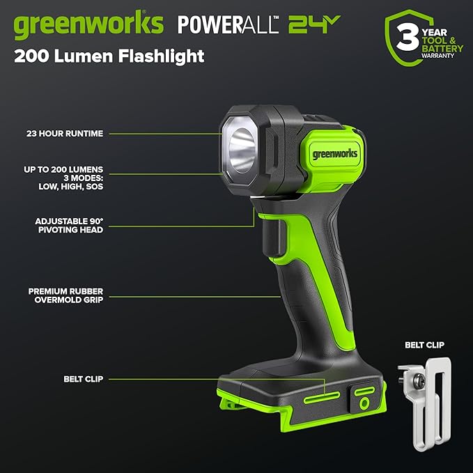 GREENWORKS 24V (5-TOOL) Combo (Drill + Impact Driver + Circular Saw + Multi-Tool + Flashlight), 4.0Ah + 2.0Ah (24,000mAh Power Bank) Batteries, (2) Cables, 65W Rapid Charger