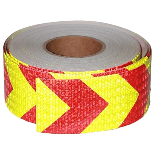 Reflective Tape Outdoor Waterproof 3 inch X 166 feet, High Visibility Hazard Conspicuity Safety Warning Industrial Marking Tape