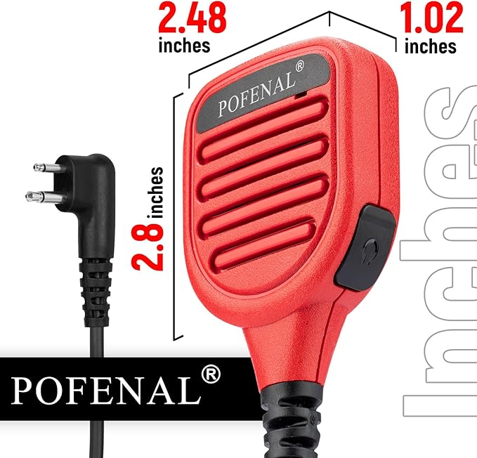 Waterproof 2 Pin Mic for Motorola Radios R2 BPR40D BPR40 CP100D CP200D CP200 CP185 CLS1410 CLS1110 DLR1060 RDU4100 RDU4160D RMU2040 RMU2080D CLS DTR RDU RMU 2 Pairs