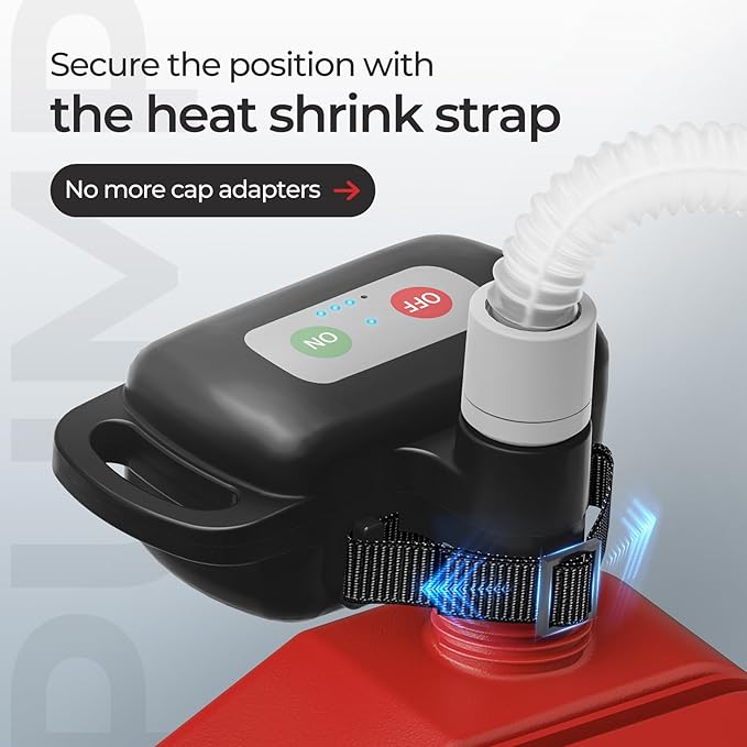 Rechargeable Fuel Transfer Pump with Auto Stop Sensor, Fast 3.2 GPM Flow Gas Can Pump Portable Fuel Pump, Lithium-Ion Battery Gas Transfer Pump for Oil, Diesel, Gasoline, Black