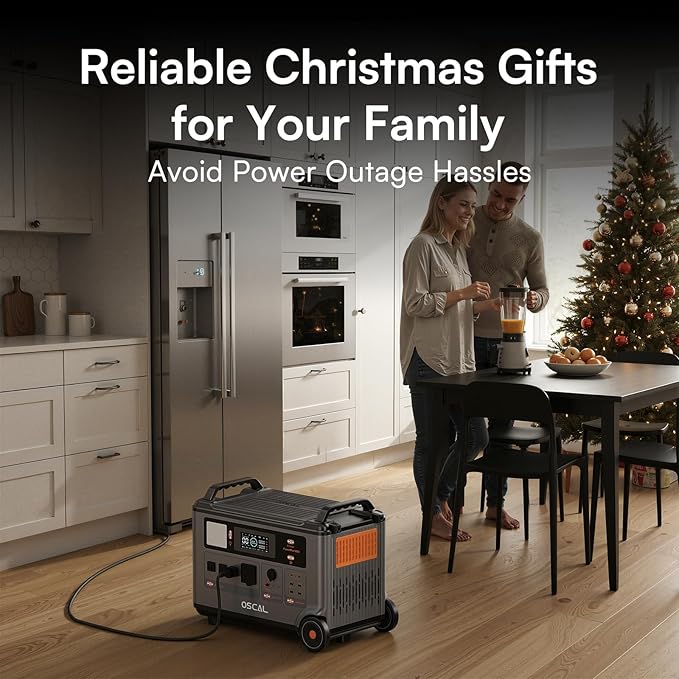 OSCAL PowerMax 6000 Solar Generator with 3x200W Solar Panel, 120V/240V 3600Wh Power Station 6000W AC Outlets (9000W Peak), 2200W AC Charging/2400W Solar Charging, Emergency for Home, Battery Backup