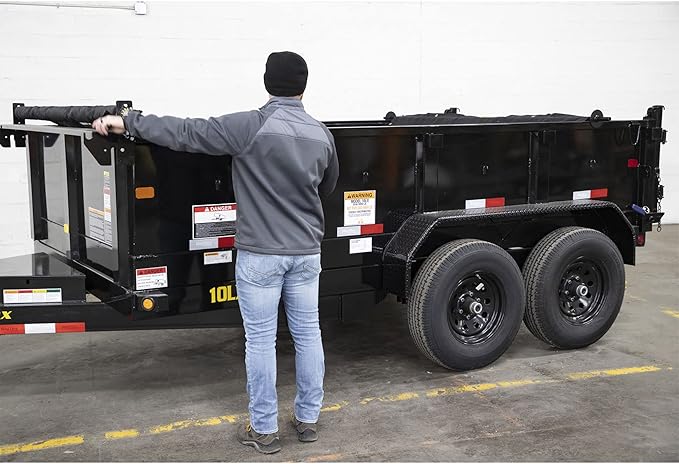 Buyers Products DTR7518 Aluminum Tarp System with Mesh Tarp, 7-1/2 x 18 Feet – Dump Body Tarp Kit, Heavy Duty Double-Stitched Hems, Brass Grommets, Telescoping Roller, Complete Hardware Included