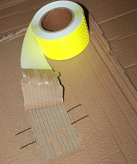 Fluorescent Yellow Reflective Tape Outdoor Waterproof 3 inch Wide, High Visibility Safety Warning Reflector Sticker Strips (68 feet)