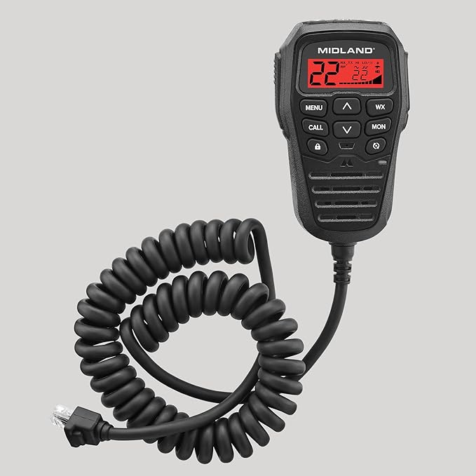Midland® MXT575 GMRS Mobile Radio, Two-Way Radio with NOAA Weather Scan and Alert - for Farms, Ranches, Overlanding - Repeater Capable, Integrated Control Mic,- External Magnetic Mount