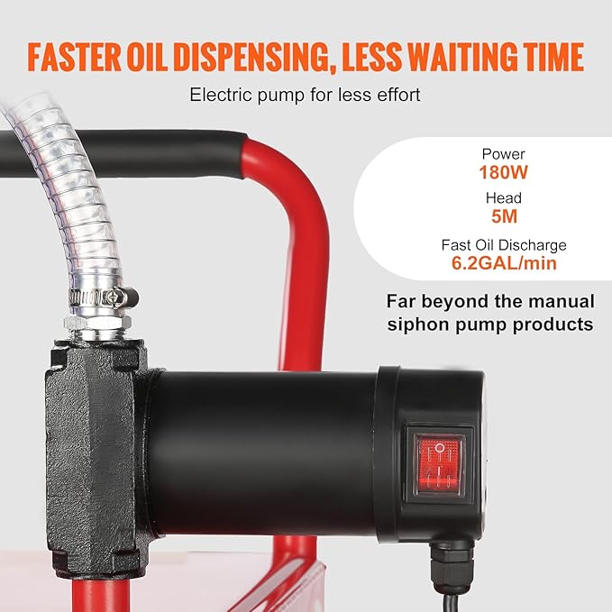 VEVOR 30 Gallon Diesel Caddy, 23.5 L/min, 180W Portable Storage Tank Container with Electric Pump Wheels, Diesel Transfer Storage Tank for Fueling