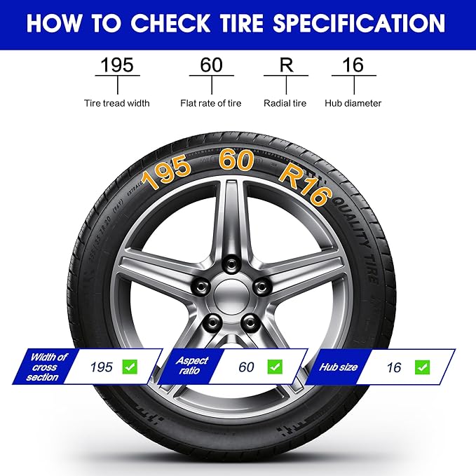Snow Chains, Thickened and Wear-Resistant High Carbon Steel Anti Slip Tire Chain for Light Truck, Pickups, and SUVs, Set of 2 (4WD-60)
