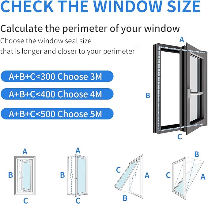FSEN 400CM Universal Window Seal Kit for Portable AC - Heavy-Duty Oxford Fabric, No-Drill Waterproof Cover with Zipper & 2xVelcro, Fits Sliding/Crank-Out/Skylight Windows，Dust & Saves Energy (157")