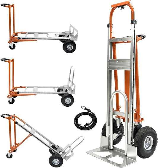 SST Convertible Hand Truck, 4 in 1 Folding Dolly Cart with Wheels, 1000LBS Heavy Duty Aluminum Hand Truck for Construction, Logistics, Shopping, Home, Office Moving