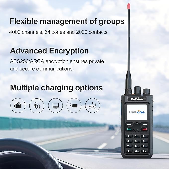 Dual Band Digital Ham Radio – 4000 Channels, GPS/APRS, NOAA Weather Alert, IP54, Bluetooth 5.5, 21H Battery for Outdoor, Hiking & Emergency