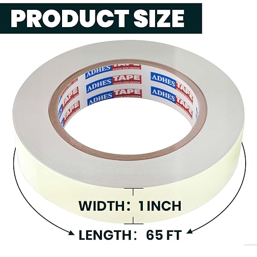 ADHES Green Glow in The Dark Tape 1 Inch x 65FT, Waterproof Reflective Tape for Stairs, Floors, Walls, Party, Emergency Exits & DIY Projects