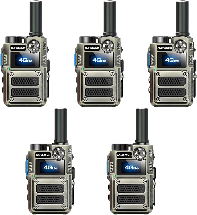 [Lifetime Free] Unlimited Range Walkie Talkies 4G LTE Long Range Two-Way Radios with Nationwide & Global Range,Multi-Function Light & SOS Alert Poc Radios for Wilderness Hiking,Truck Fleet (5 Pack)