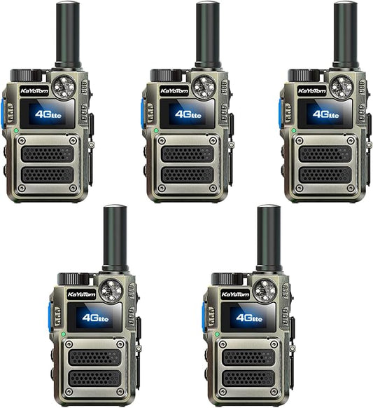 [Lifetime Free] Unlimited Range Walkie Talkies 4G LTE Long Range Two-Way Radios with Nationwide & Global Range,Multi-Function Light & SOS Alert Poc Radios for Wilderness Hiking,Truck Fleet (5 Pack)
