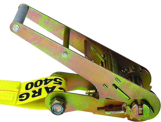 US Cargo Control 3 Inch Flat Hook Ratchet Strap, 3 Inch x 30 Foot, Heavy Duty Ratchet Strap with Flat Hooks, 5,400 lbs. Working Load Limit, Heavy Duty Tie Down Straps for Flatbed Trailer