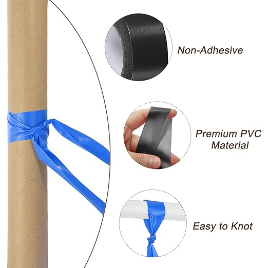 MECCANIXITY Flagging Tape,12 Pcs Non-Adhesive Plastic Neon Survey Marking Tape 1 Inch x 98 Feet for Tree Hunting Boundaries Hazardous Areas Marking Ribbon Black