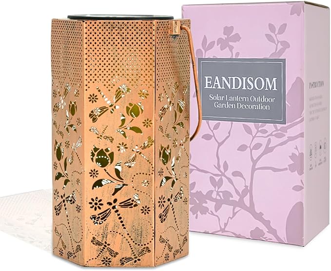 Christmas Gifts for Women Men Mom - Dragonfly Solar Lanterns Outdoor Waterproof - Birthday Gifts, Mothers Day Gifts, Solar Lights Outdoor Garden Decor for Outside, Patio, Yard, Lawn