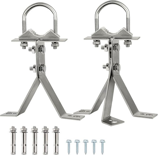 XRDS-RF Antenna Wall Mount 6 Inch Heavy-Duty Stand Off Wall Mast Mount Windproof Antenna Mounting Bracket (2-Leg + 3-Leg)