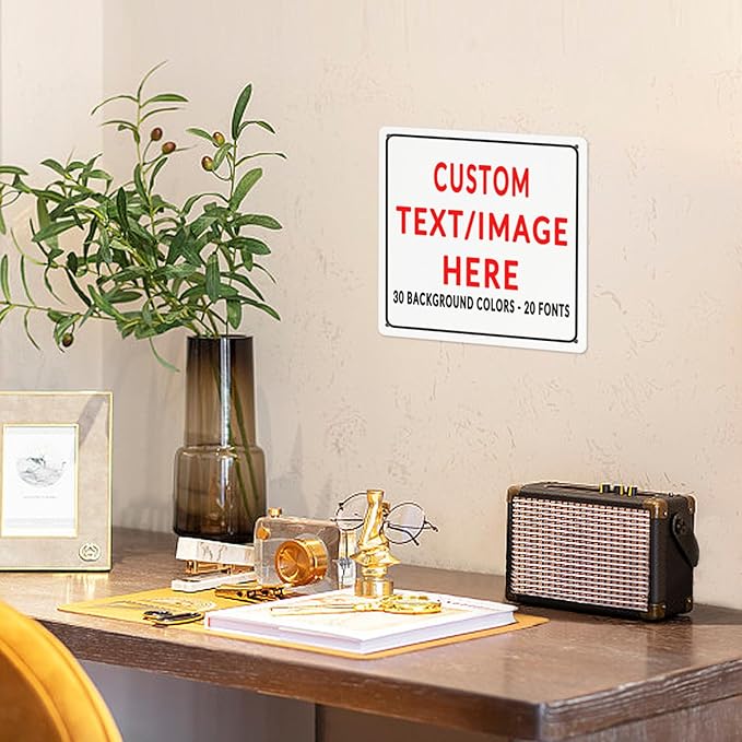 Custom Sign Personalized Custom Metal Sign, Customize For Office, Business, Workplace, Office, Home, Delivery Signs 8x8